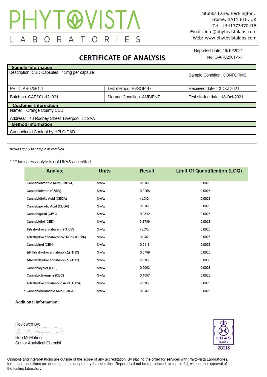 Orange County 450mg Full Spectrum CBD Capsules – 30 Caps 4 Orange County 450mg Full Spectrum CBD Capsules - 30 Caps - Image 2