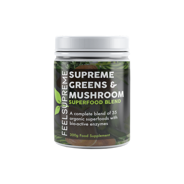 Feel Supreme Supreme Greens & Mushroom Superfood Blend – 300g 3 Feel Supreme Supreme Greens & Mushroom Superfood Blend - 300g