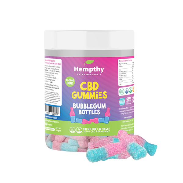 Hempthy 900mg CBD Bubblegum Bottles – 30 Pieces 3 Hempthy 900mg CBD Bubblegum Bottles - 30 Pieces